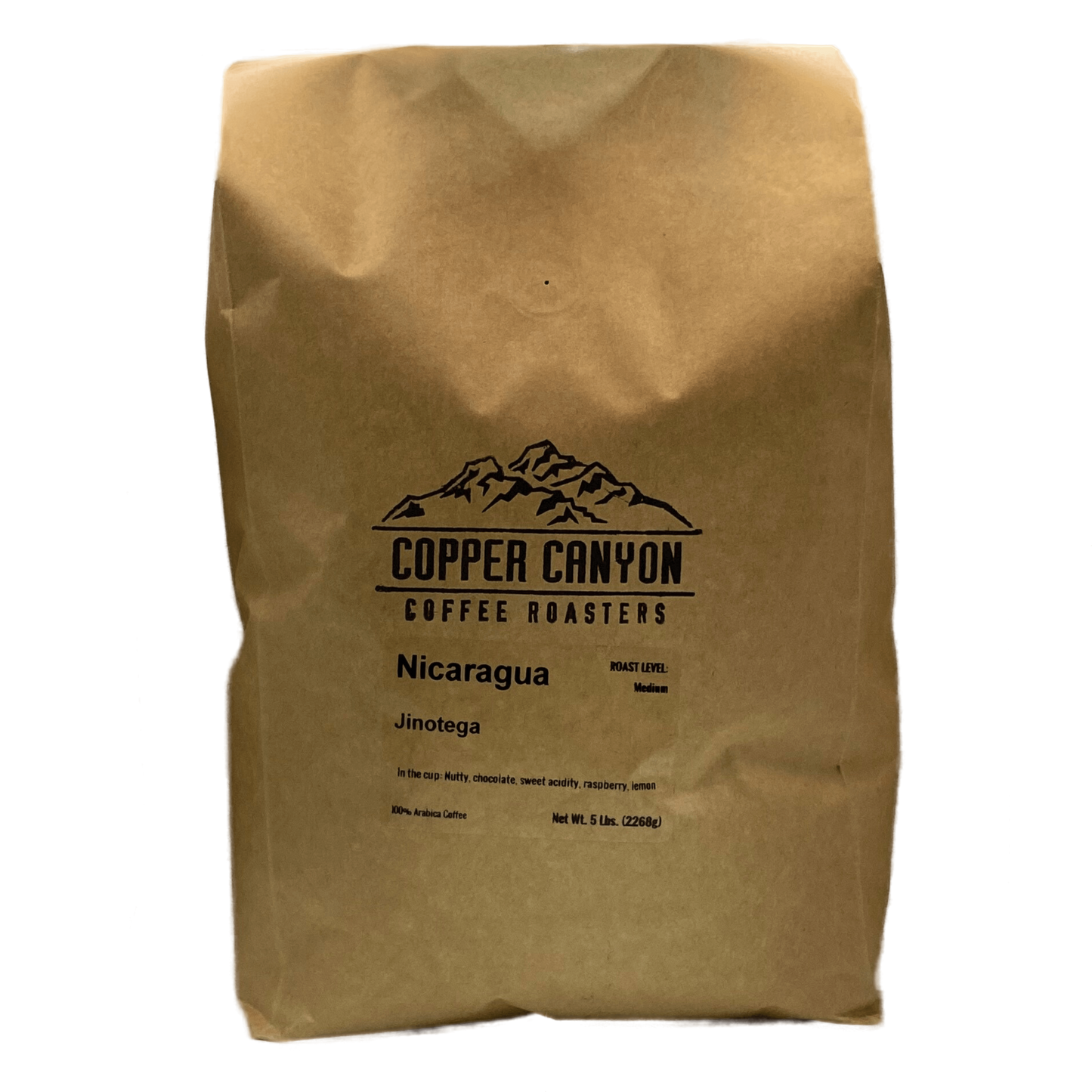 5 pound bag of Nicaragua medium roast coffee by Copper Canyon