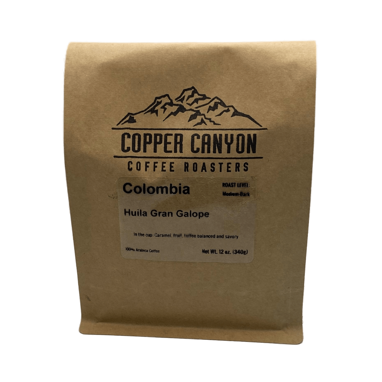 12 oz bag of Colombia single origin, medium roast coffee