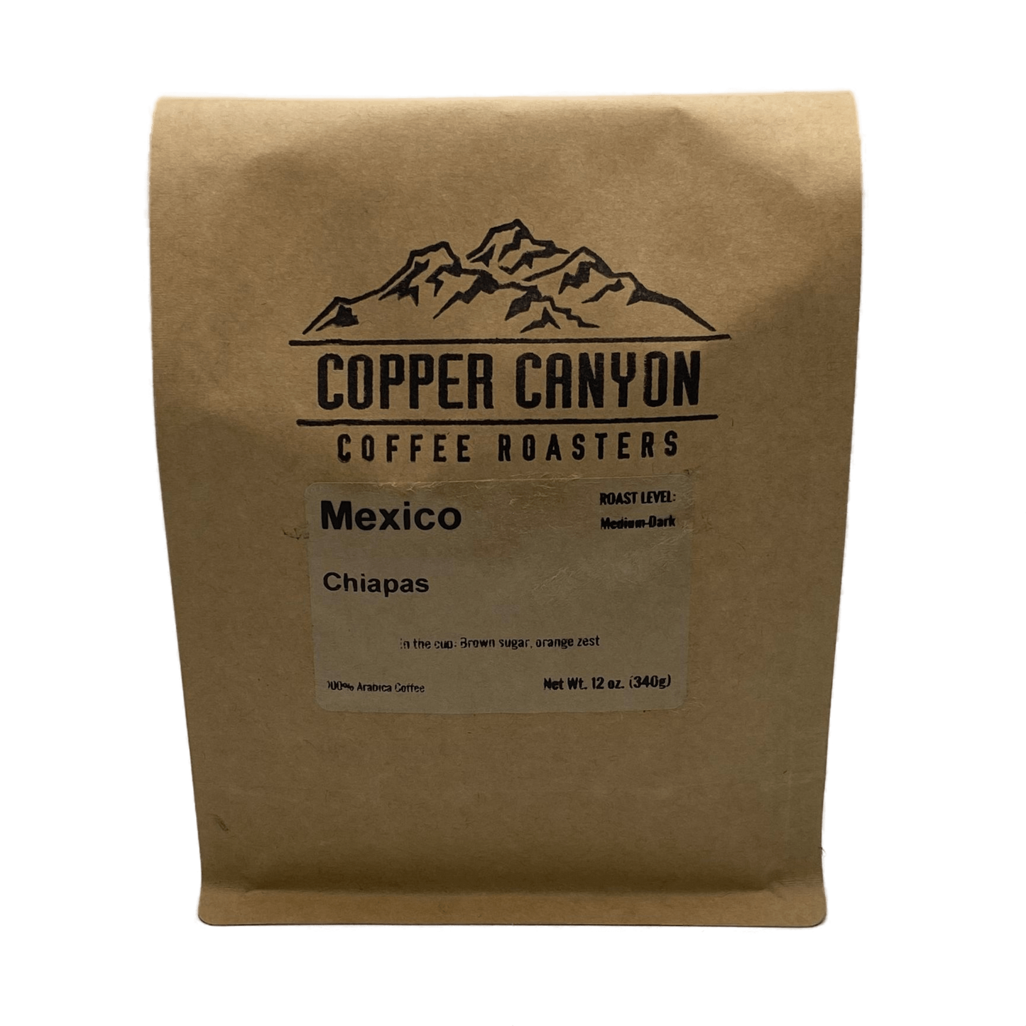 12 oz bag of Mexico, single origin, medium/dark roast coffee