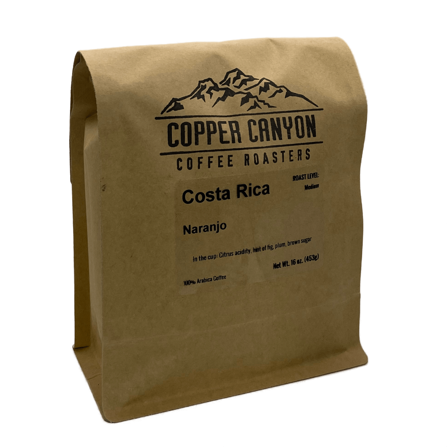 16 oz bag of Costa Rica, single origin, medium roast coffee