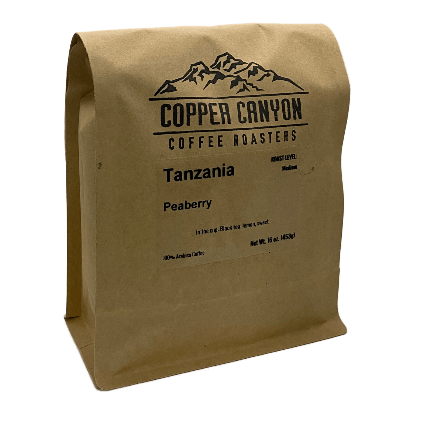 16 oz bag of Tanzania, single origin, medium roast coffee