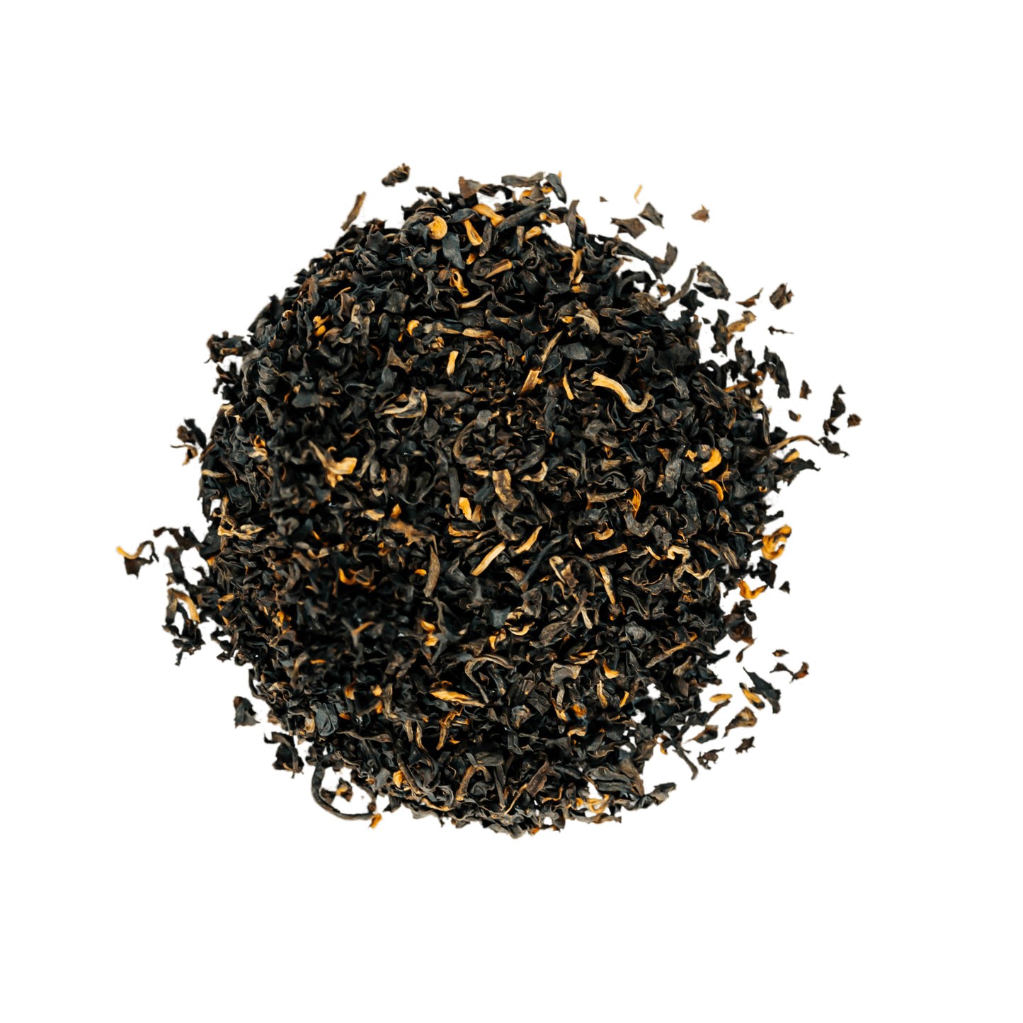 Irish Breakfast Black Tea Loose Leaf Tea leaves sit on a white surface