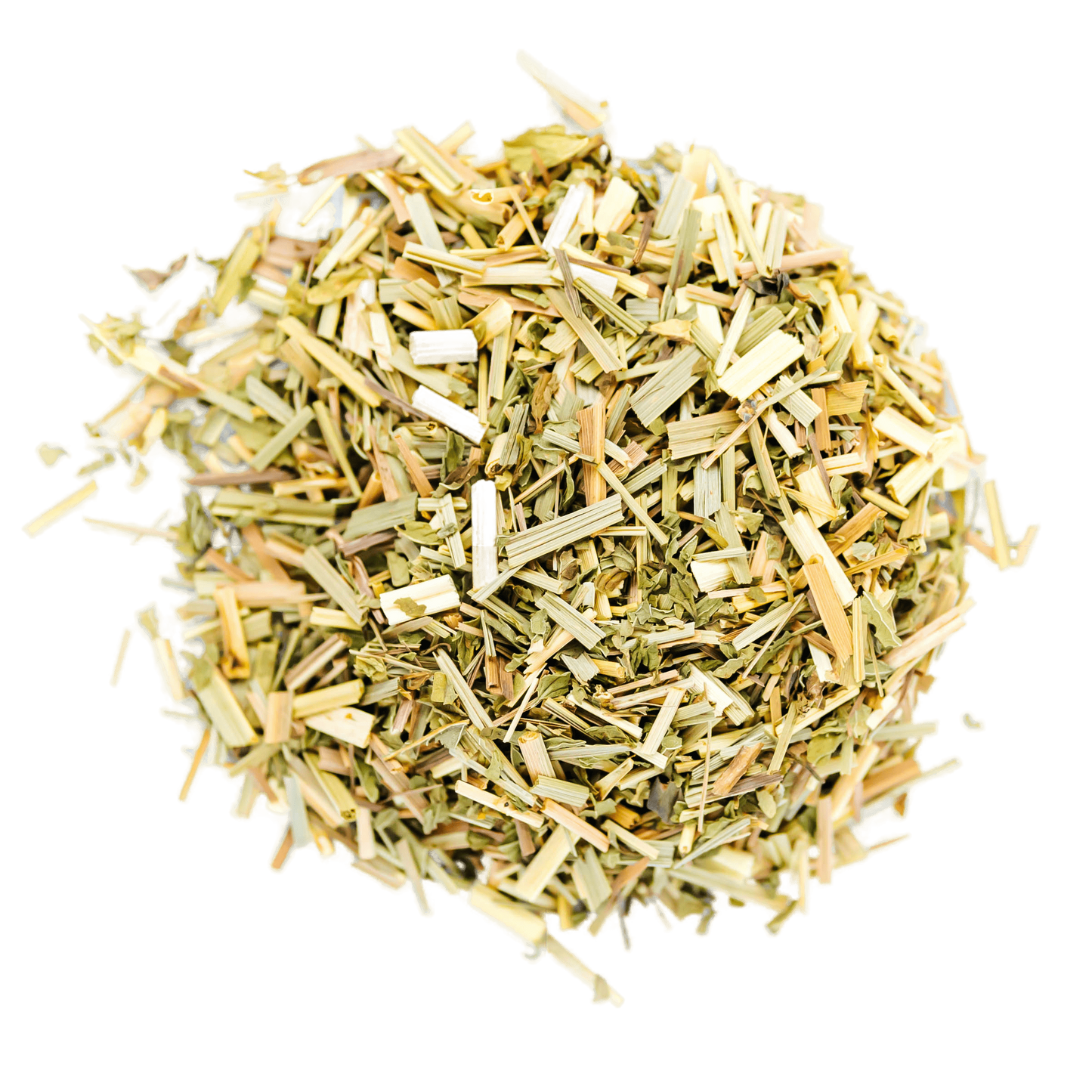 Mint Verbena Herbal Tea Loose Leaf Tea leaves sit on a white surface