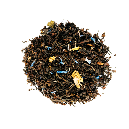 Blueberry Rooibos Tea Loose Leaf Tea leaves sit on a white surface