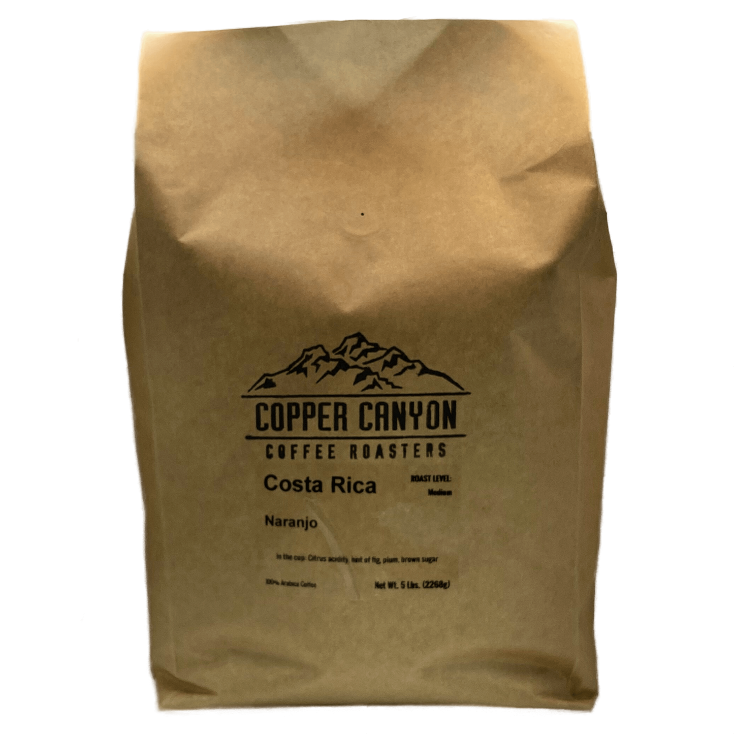 5 pound bag of Costa Rica medium roast coffee by Copper Canyon