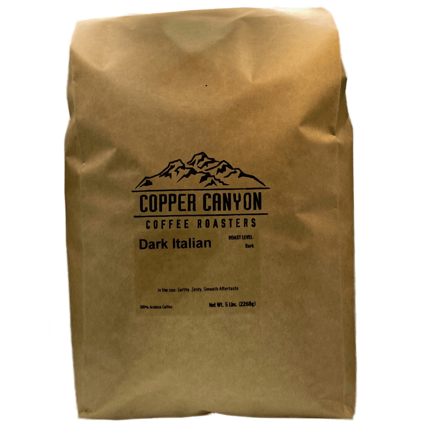 5 pound bag of Dark Italian dark roast coffee by Copper Canyon