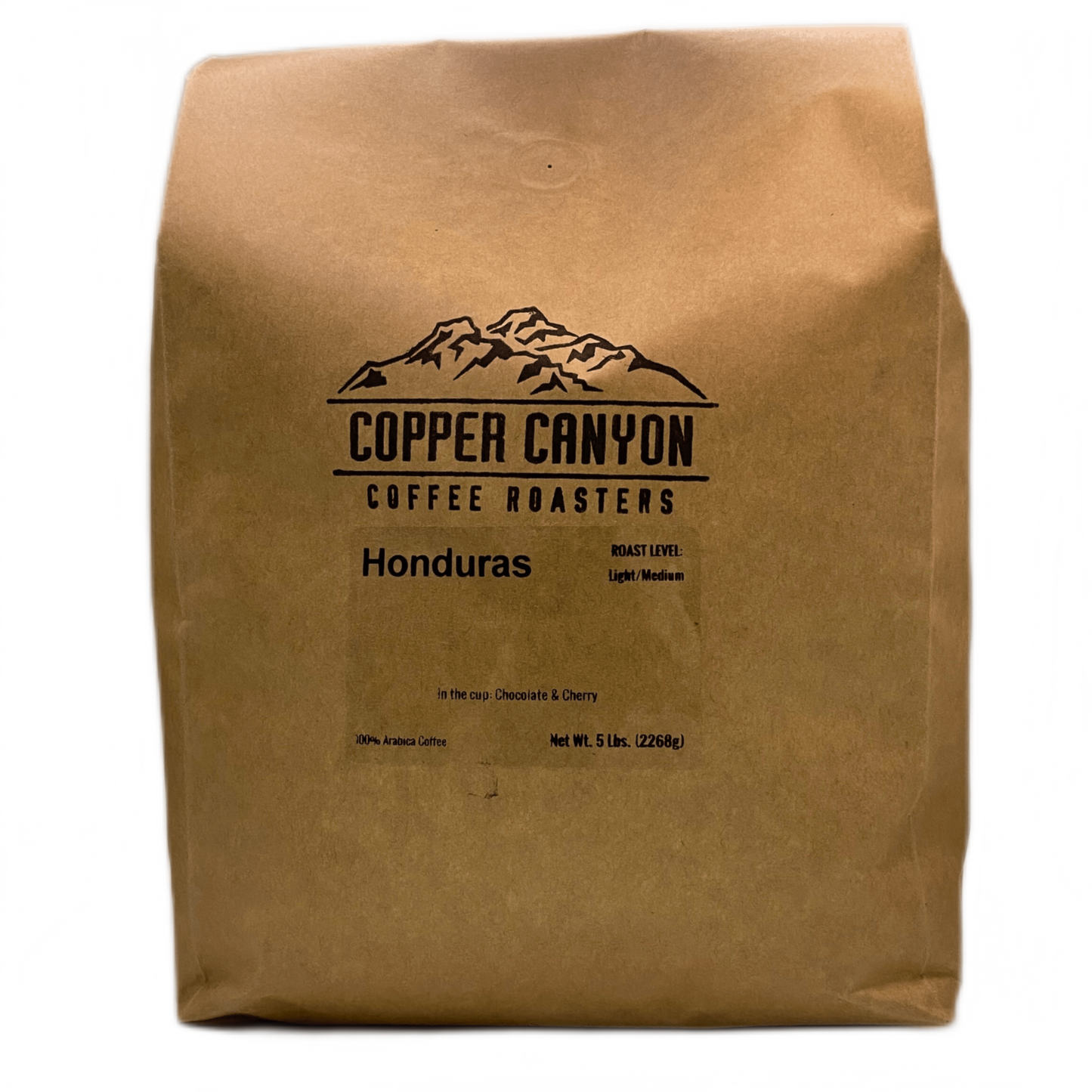 5 pound bag of Honduras light-medium roast coffee by Copper Canyon