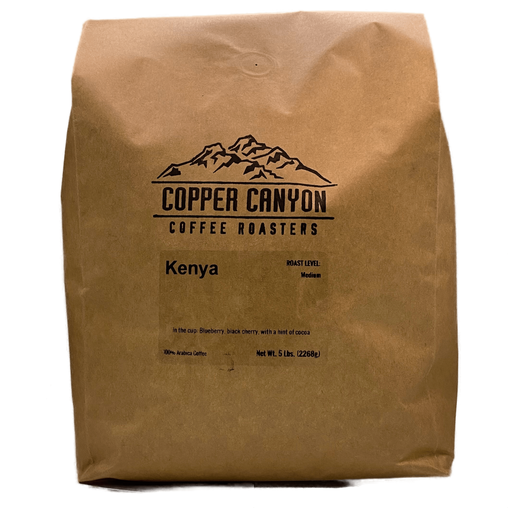 5 pound bag of Kenya medium roast coffee by Copper Canyon