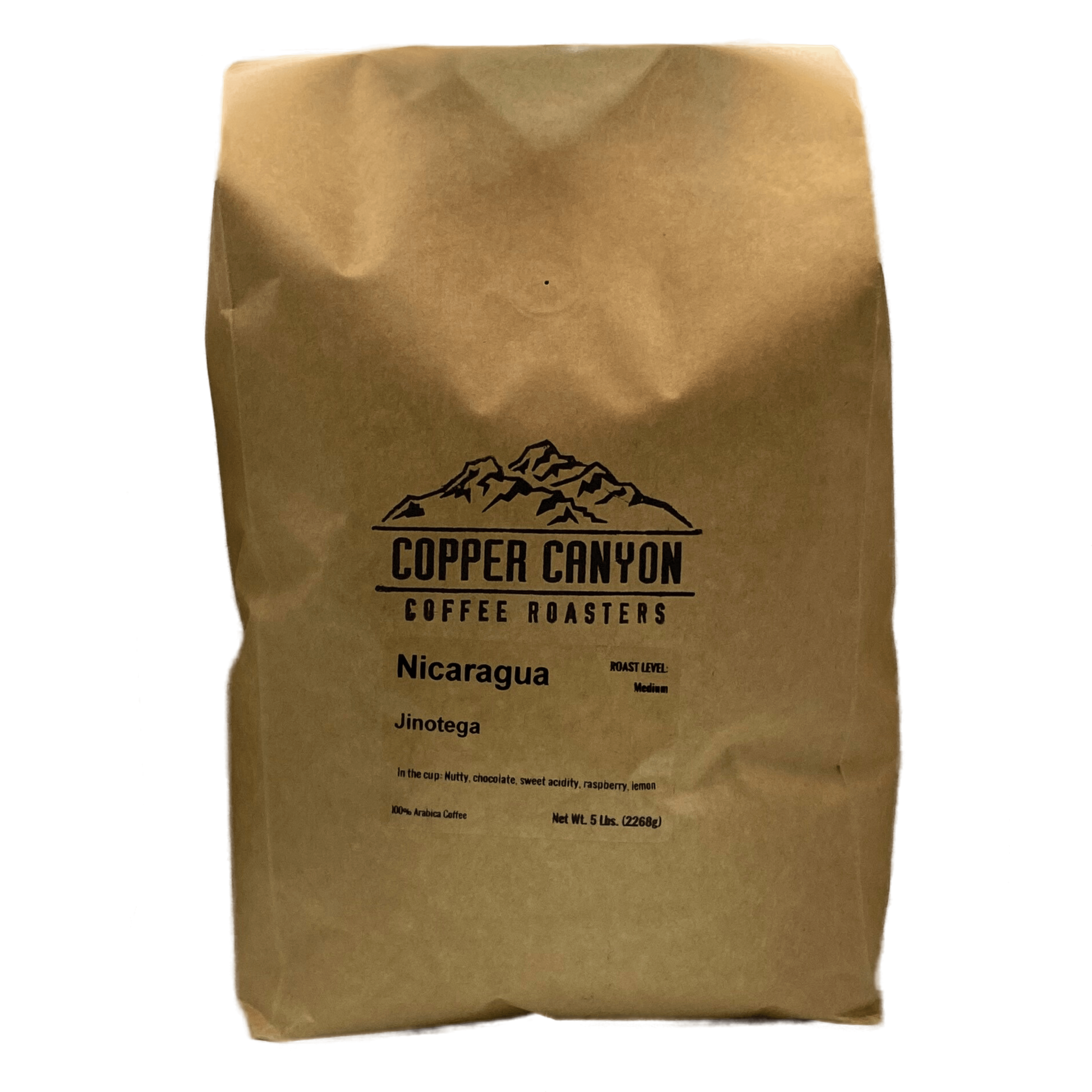 5 pound bag of Nicaragua medium roast coffee by Copper Canyon