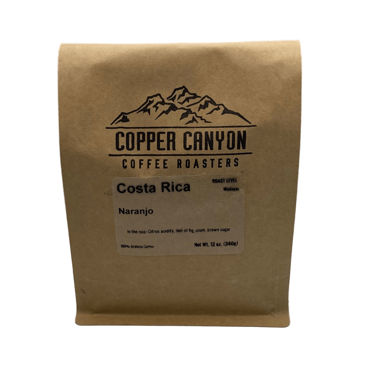 12 oz bag of Costa Rica, single origin, medium roast coffee