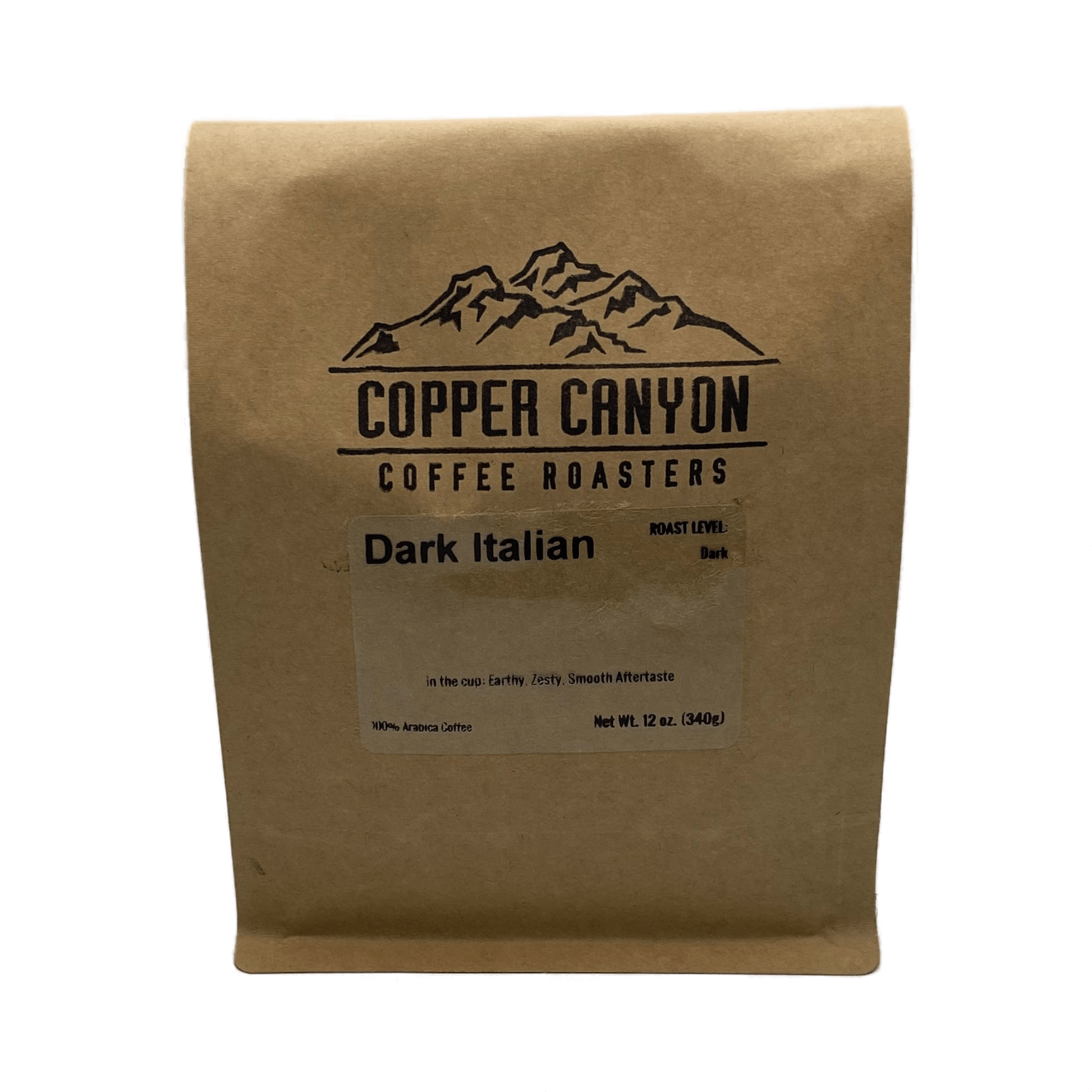12 oz bag of Dark Italian, single origin, dark roast coffee