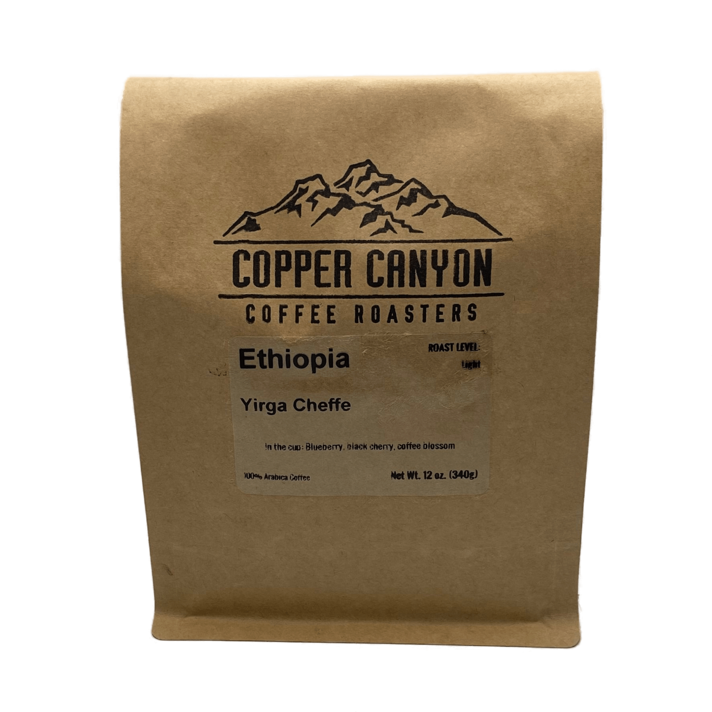 12 oz bag of Ethiopia, single origin, light roast coffee