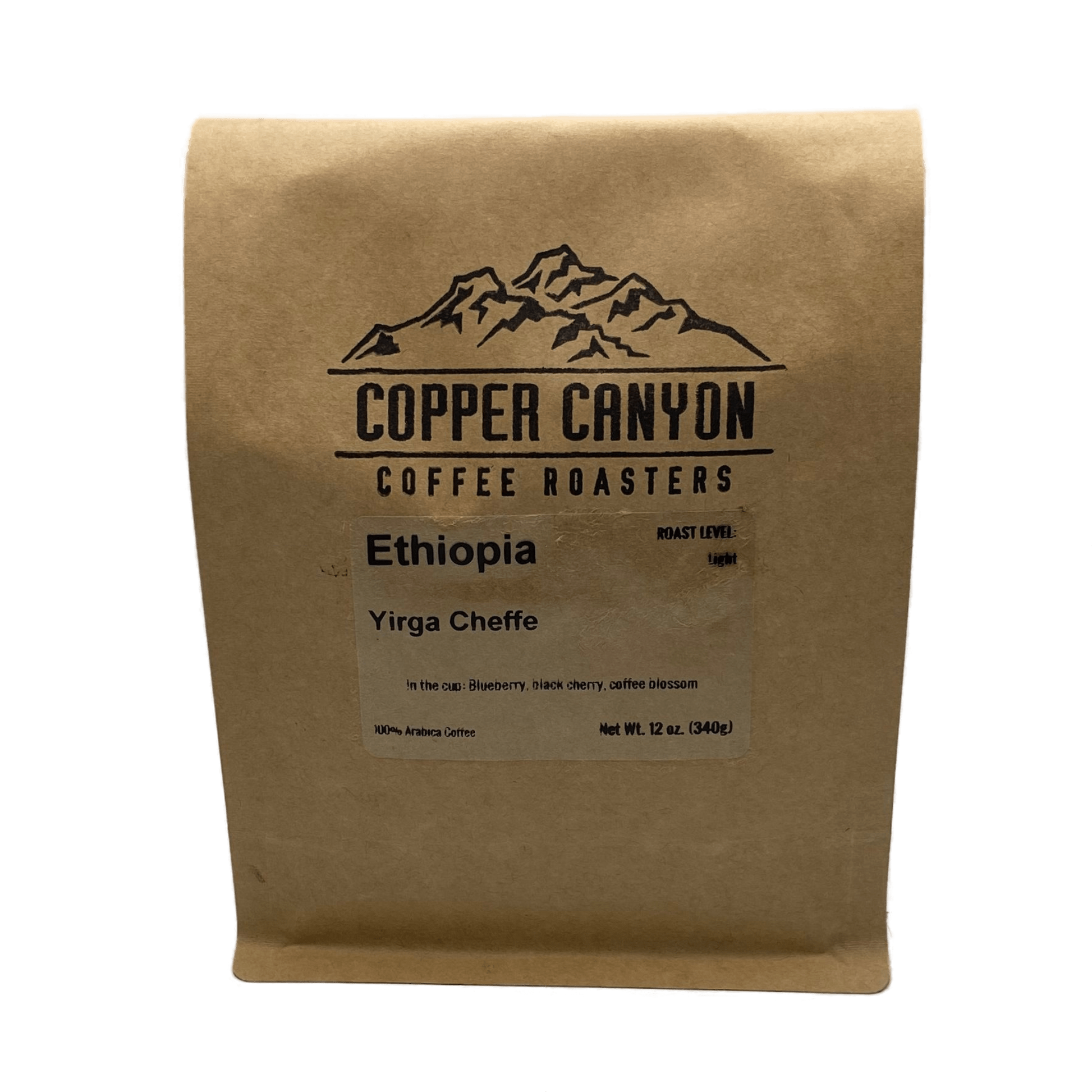 12 oz bag of Ethiopia, single origin, light roast coffee