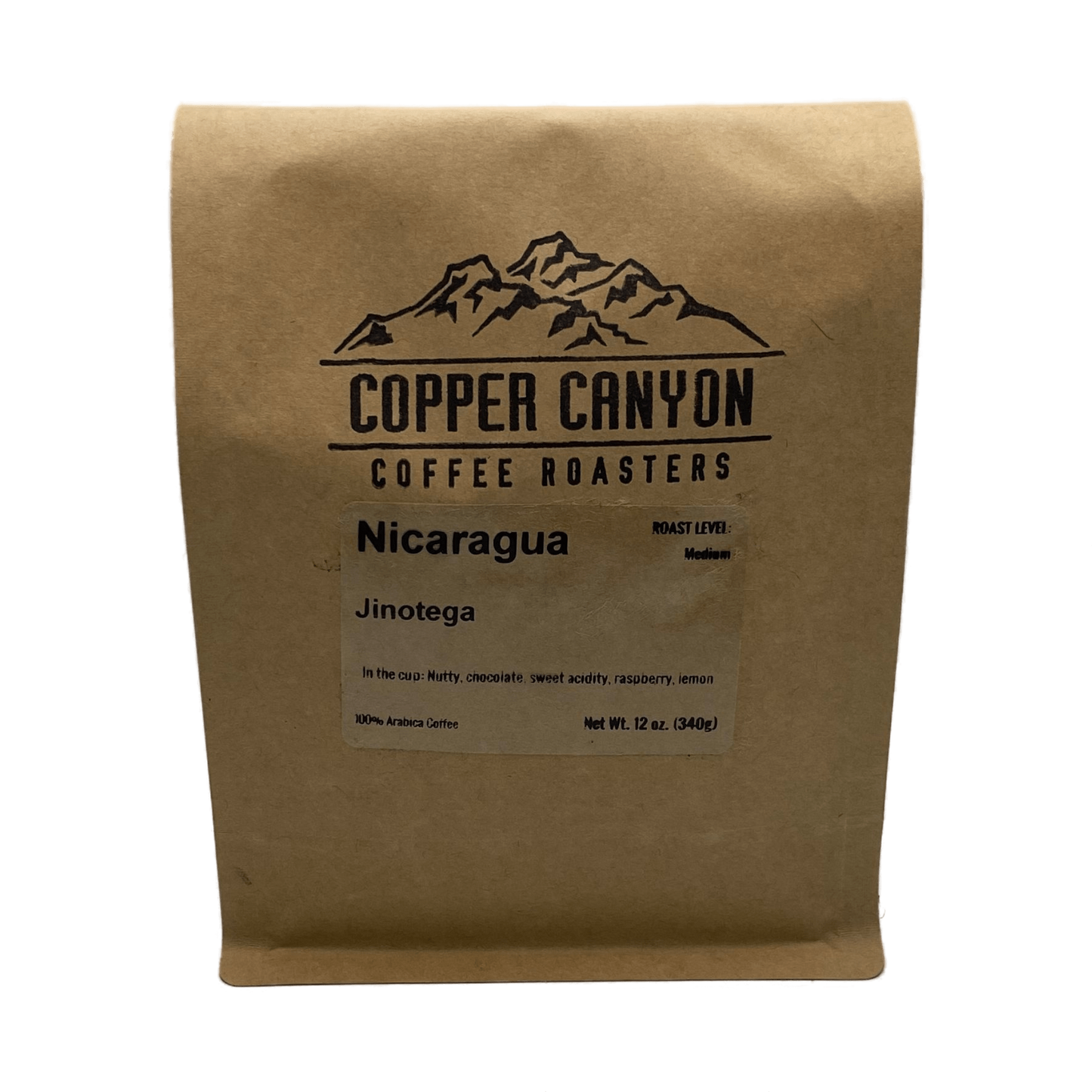12 oz bag of Nicaragua, single origin, medium roast coffee