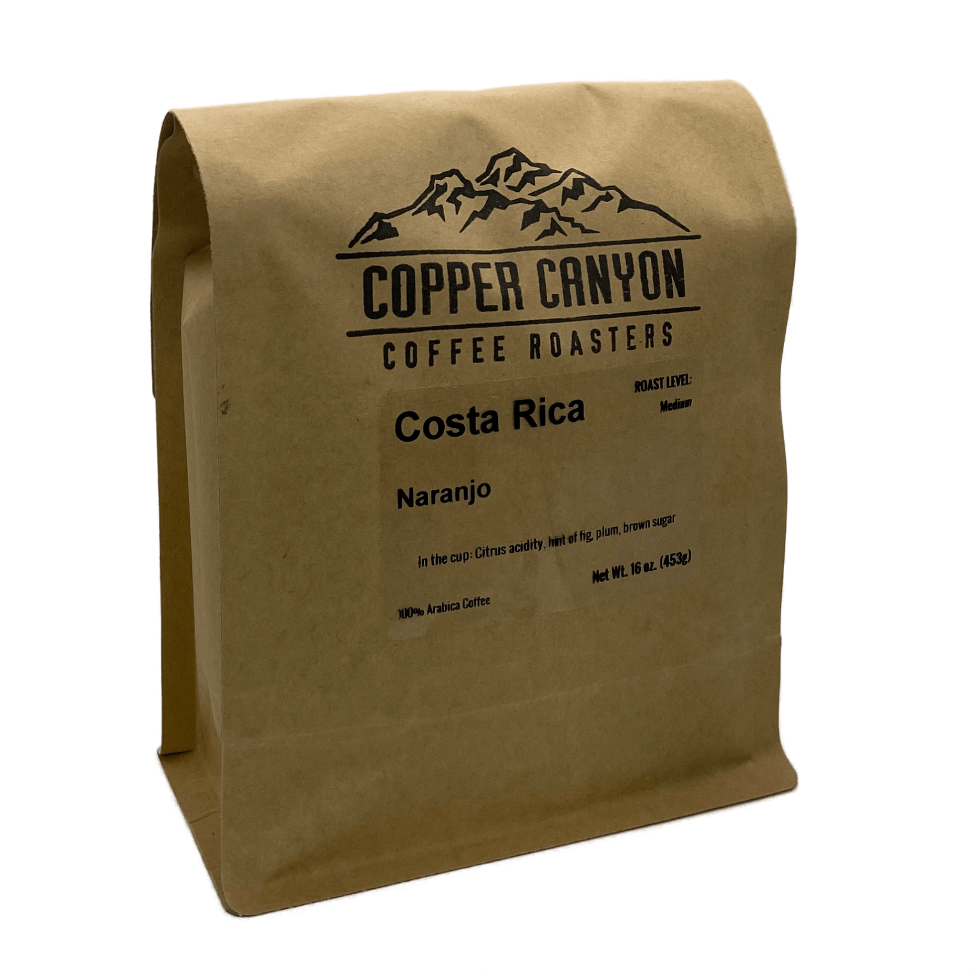 16 oz bag of Costa Rica, single origin, medium roast coffee