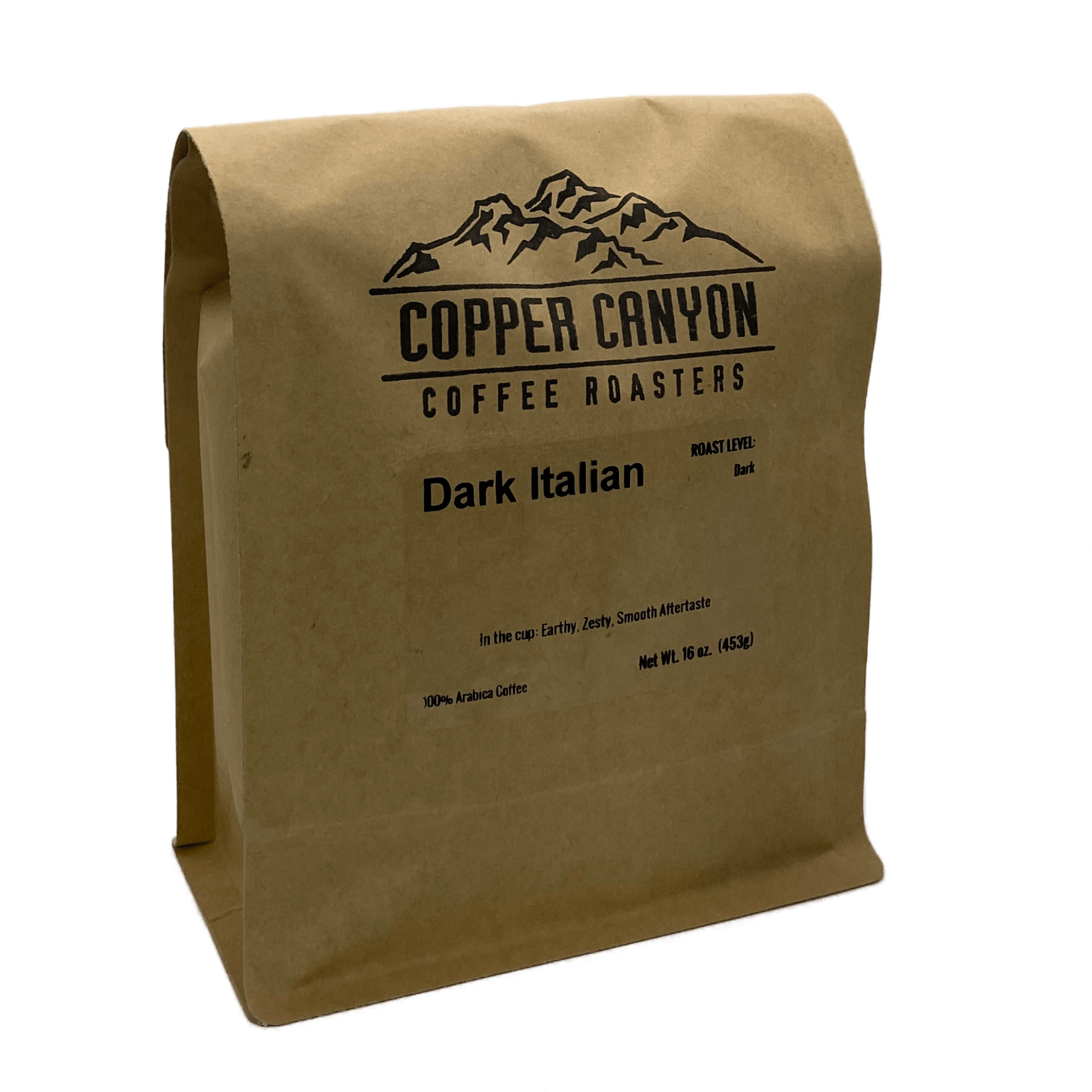 16 oz bag of Dark Italian, single origin, dark roast coffee