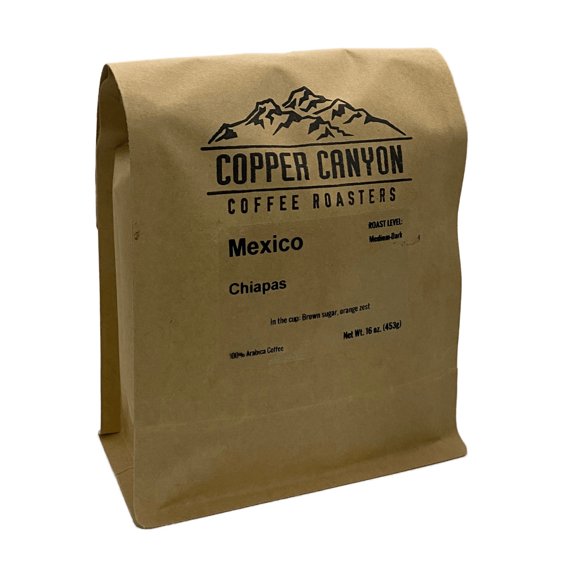 16 oz bag of Mexico, single origin, medium/dark roast coffee
