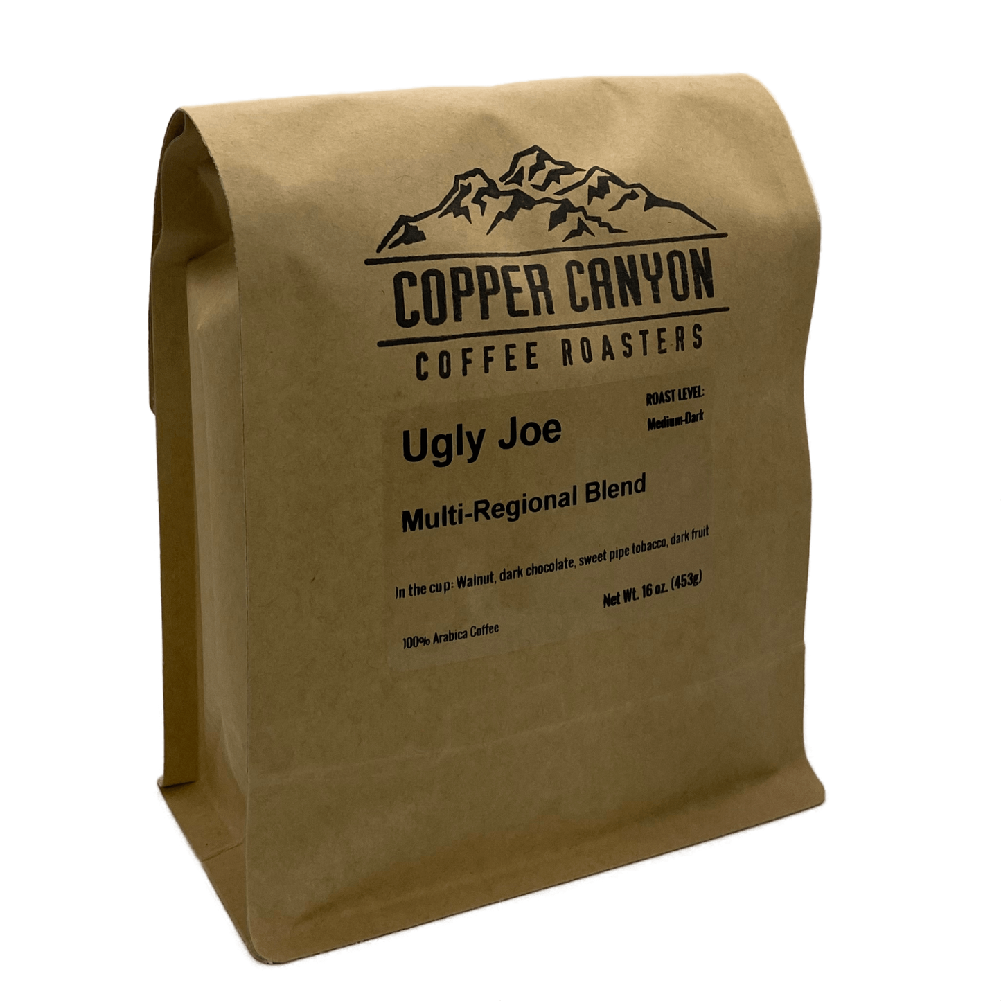16 oz bag of Ugly Joe blend, dark roast coffee