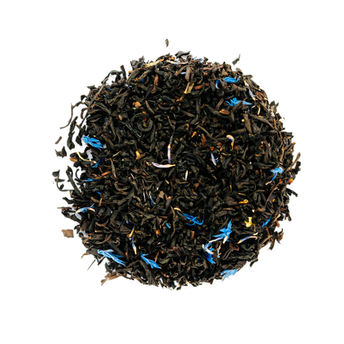 Lady Grey Cream Black Tea Loose Leaf Tea leaves sit on a white surface